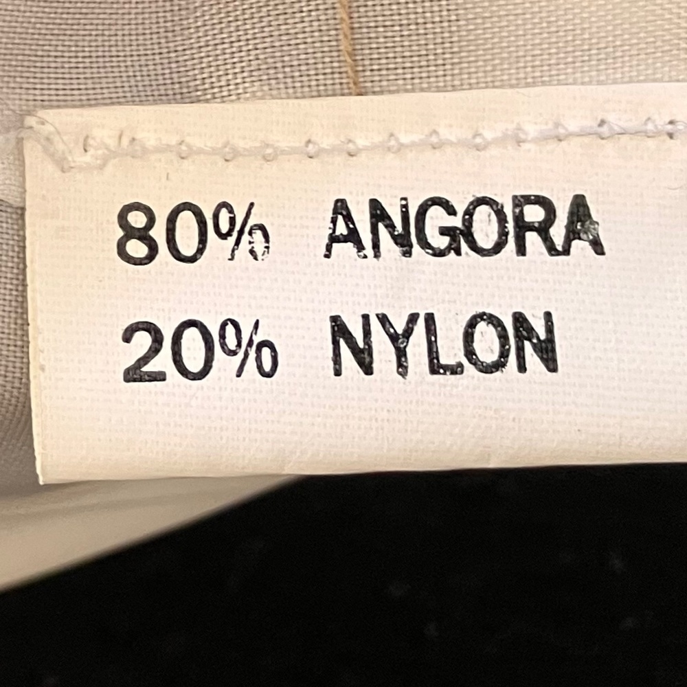 Vintage ivory Angora long sleeve, open front cardigan - Picture 12 of 15